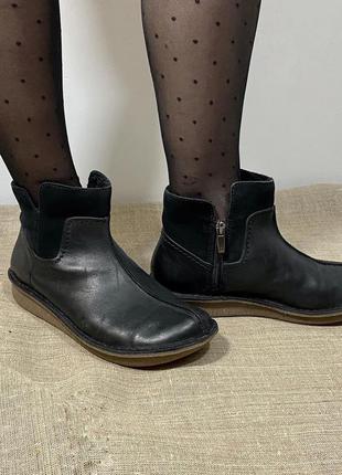 Удобные ботинки clarks, 37,5 р, утеплены, натуральная кожа, оригинал⚜️