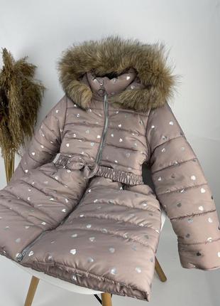 Зимове пальто на флісі тепле на зручне з хутром песця8 фото