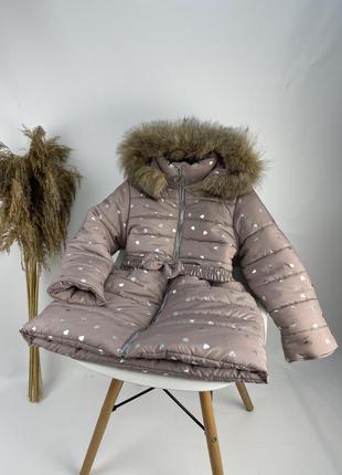 Зимове пальто на флісі тепле на зручне з хутром песця10 фото