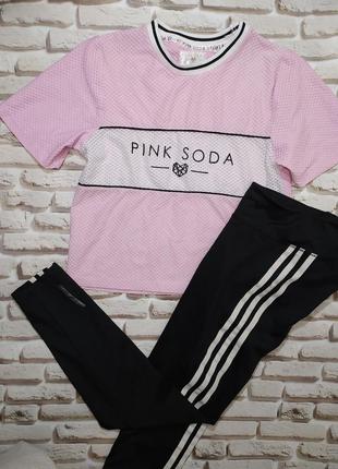 Pink soda футболка кроп топ майка для спорта и отдыха