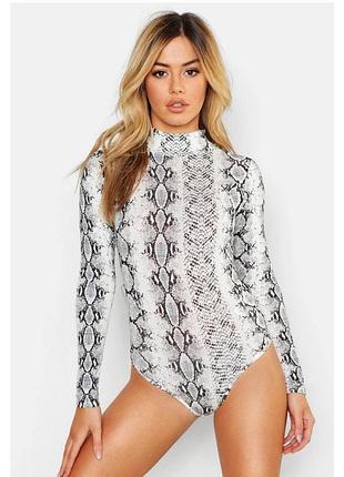 Боді блуза у зміїний принт zara