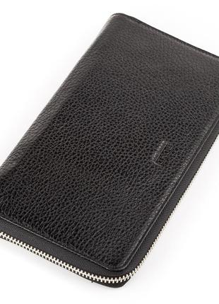 Барсетка кожаная bond 17021 черная