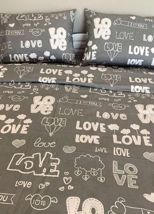 Постельный комплект "love🤍🖤"
ткань хлопок бязь голд