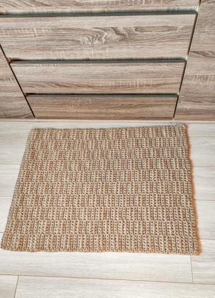 Джутовый коврик ручной работы, маленький плетеный коврик,  циновка, коврик в ванную.3 фото