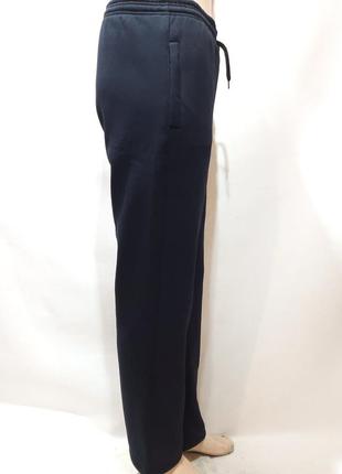 Чоловічі теплі спортивні штани (великих розмірів) прямі, на флісі, чорні6 фото