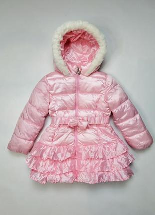 Куртка еврозима для дівчинки рожева італія ріст 92 см