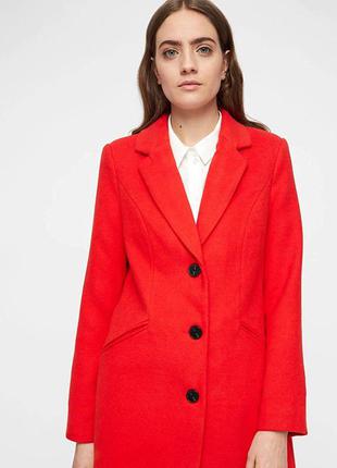 Яркое красное пальто ❤️ бренд: vero moda3 фото