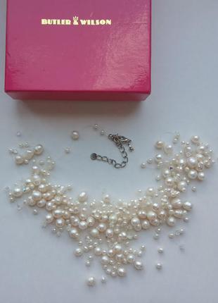Колекційне кольє чокер натуральний перли butler & wilson преміум