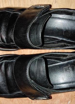 Ecco~ кожаные туфли мокасины на липучке р 377 фото
