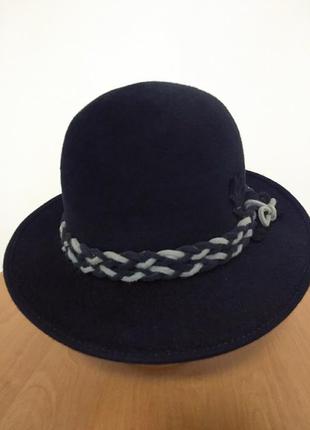 Шляпа чёрная фетровая винтаж фетр шерсть3 фото