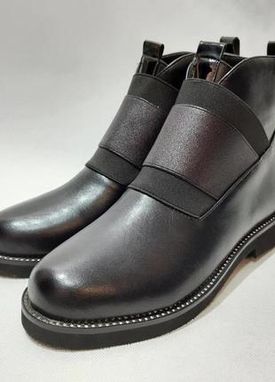 38 женские осенние ботинки из эккокожи черный4 фото