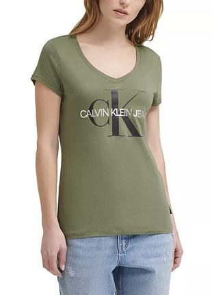 Футболка хакі кельвін кляйн/calvin klein оригінал