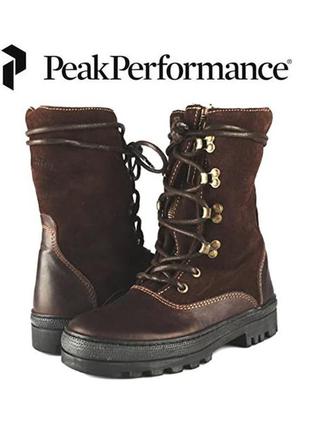 Peak performance зимние термо-ботинки сапоги на шнуровке тракторная подошва кожаные шерсть5 фото
