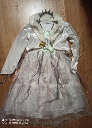 Маскарадное карнавальное платье наряд снежной королевы нарнии 4-6 лет
