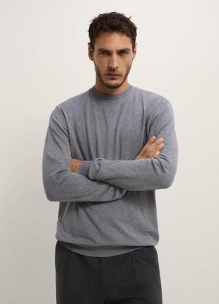 Серый пуловер zara, тонкий трикотаж