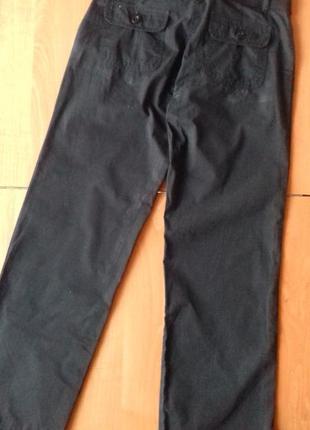 Хлопковые прямые прогулочные брюки с текстильным поясом, 10 размер.4 фото