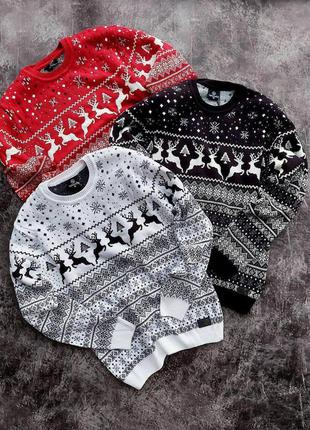 Мужские зимние свитера с оленями шерстяные новогодние, рождественский подарок6 фото
