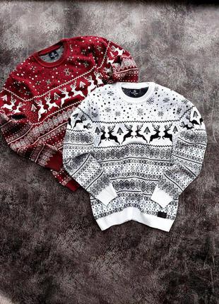 Мужские зимние свитера с оленями шерстяные новогодние, рождественский подарок5 фото