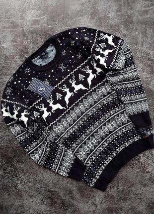 Мужские зимние свитера с оленями шерстяные новогодние, рождественский подарок7 фото