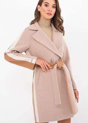 Пальто демісезонне жіноче колір бежевий розмір 44 fgg_74709