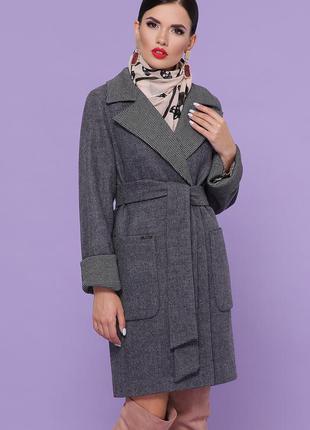 Пальто демісезонне жіноче колір сірий розміри 50,54 fgg_50494