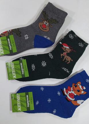 Шкарпетки новорічні махрові 34-38, розмір 36-40 (взуття)2 фото