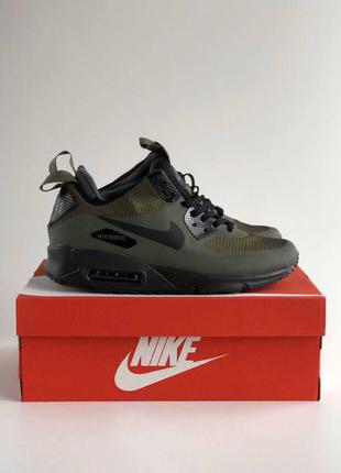 Зимние мужские кроссовки nike air max 90 haki