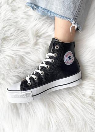 Кеды женские конверс converse all star high black fur5 фото