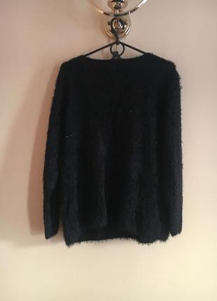 Батал большой размер тёплый мягкий чёрный свитер свитерок джемпер пуловер травка8 фото