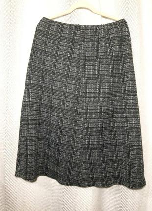 Женская трикотажная юбка в клетку без подкладки1 фото