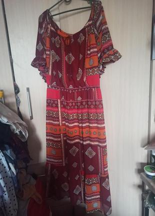 Сукня 👗 в селянському стилі батал розмір 4-5 xl1 фото