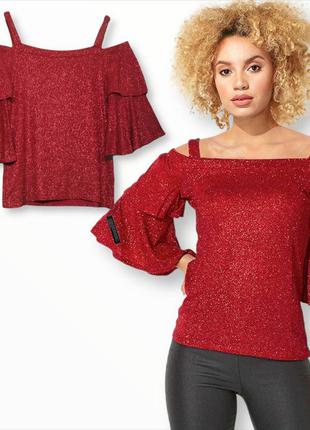 Розкішна нарядна блузка з блискітками roman