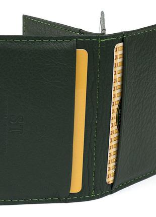 Визитница-книжка st leather 19215 зеленая6 фото