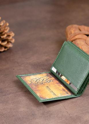 Визитница-книжка st leather 19215 зеленая8 фото