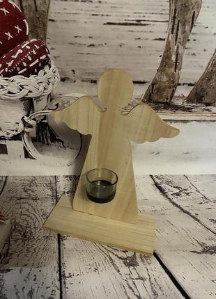 Підсвічник дерев'яний ангел нідерланди2 фото