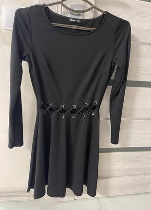 Праздничное чёрное платья, очень тёплое2 фото