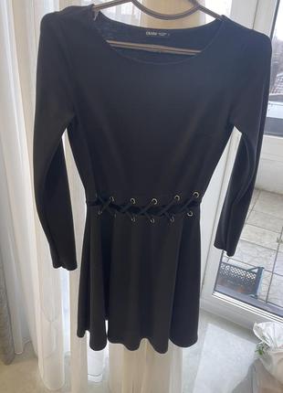 Праздничное чёрное платья, очень тёплое3 фото