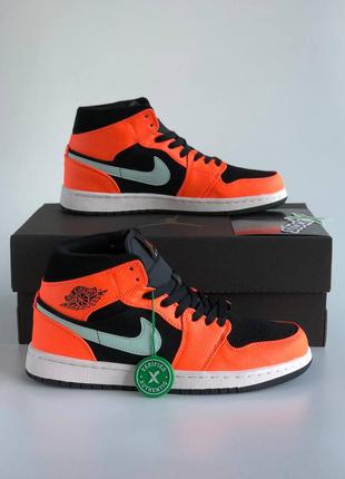 Nike air jordan 1 retro orange кроссовки!!!