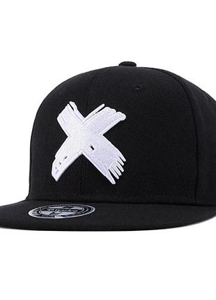 Кепка снепбек крестик с прямым козырьком, унисекс белый