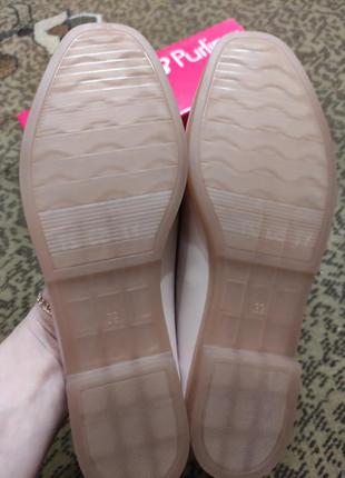 Удобные туфли розовые глубокие р 38-39 ст 25см подошва полиуретан мокасины школьный каблук с цепочкой3 фото