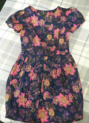 Шикарное платье парча вышивка цветы ralph lauren2 фото