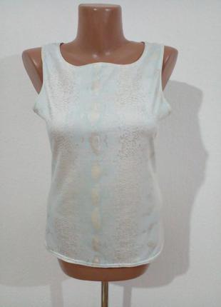 Ніжна майка топ зміїний принт сріблясте напилення
