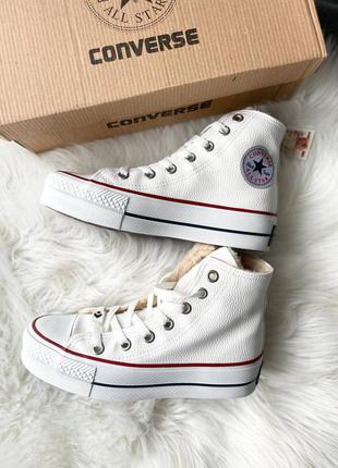 Кросівки кеди all star high white fur ❄️ кроссовки