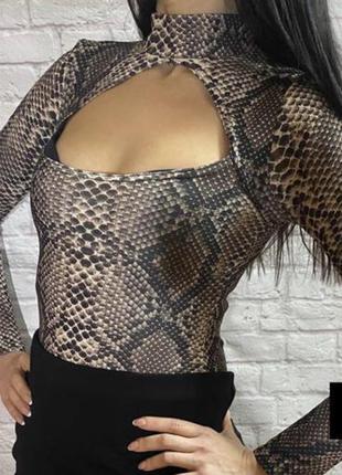 Боді в анімалістичний принт