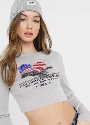 Сірий топ bershka