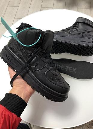 Чоловічі високі шкіряні кросівки термо nike air force gore tex #найк