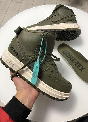 Чоловічі шкіряні високі кросівки термо nike air force gore-tex #найк