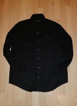 Рубашка черная мужская, коттон3 фото