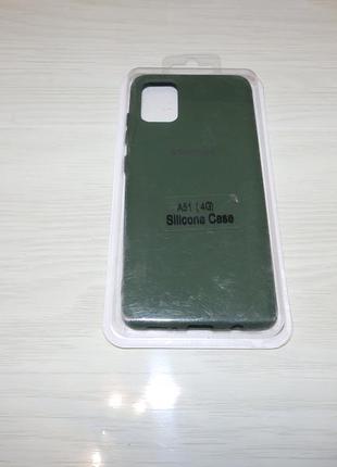 Чехол silicone case full protective для samsung galaxy a51 sm-a515 dark green2 фото