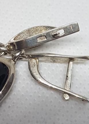 Серьги серебряные с ониксом